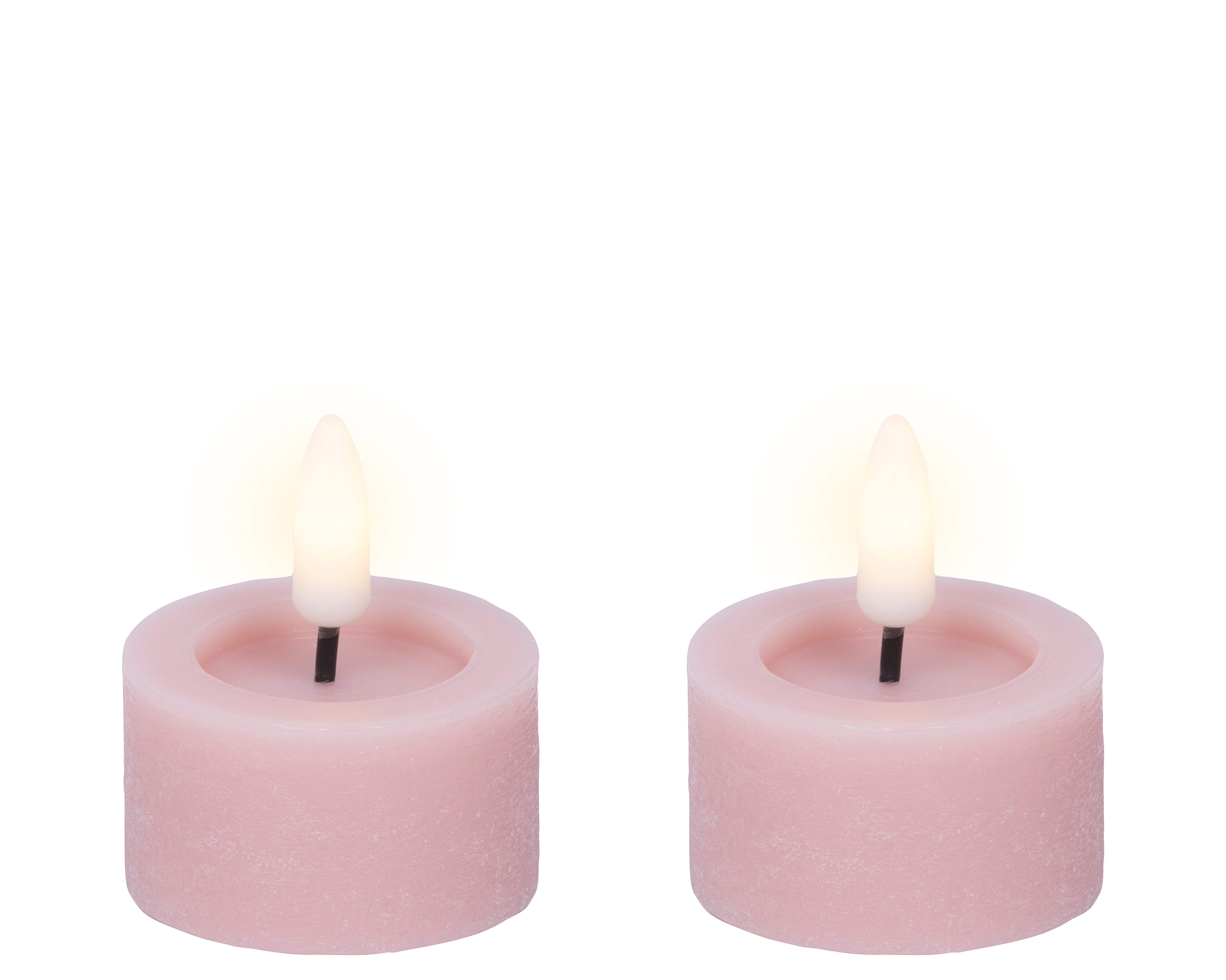 LED Teelichter 4,4x5cm mit Timer Wachs 2 Stck Rosa / Warmwei |  Kreativmarkt Butterfly