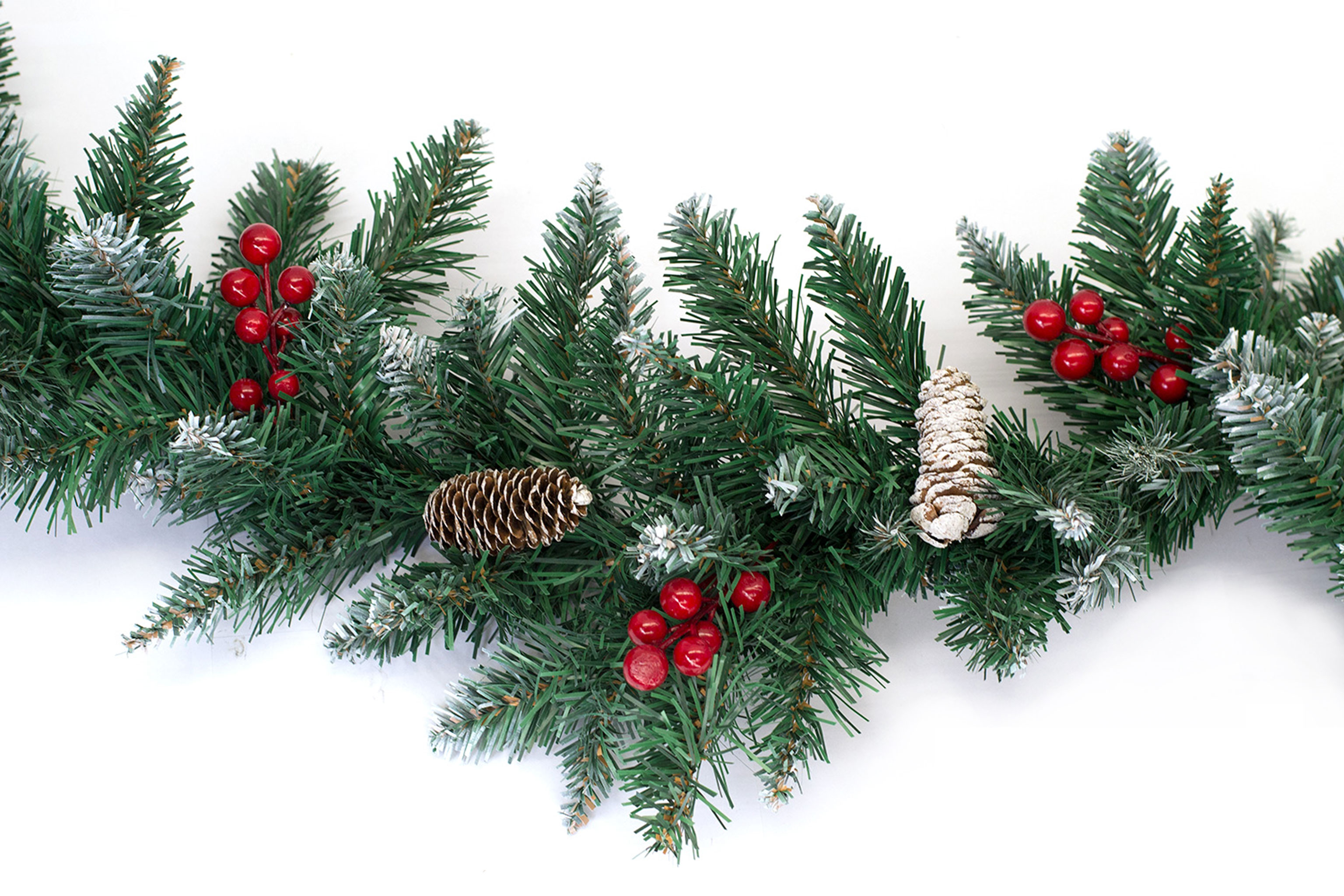 Creativery Tannengirlande 2m - Mit Beeren & Zapfen Für Weihnachtsdeko