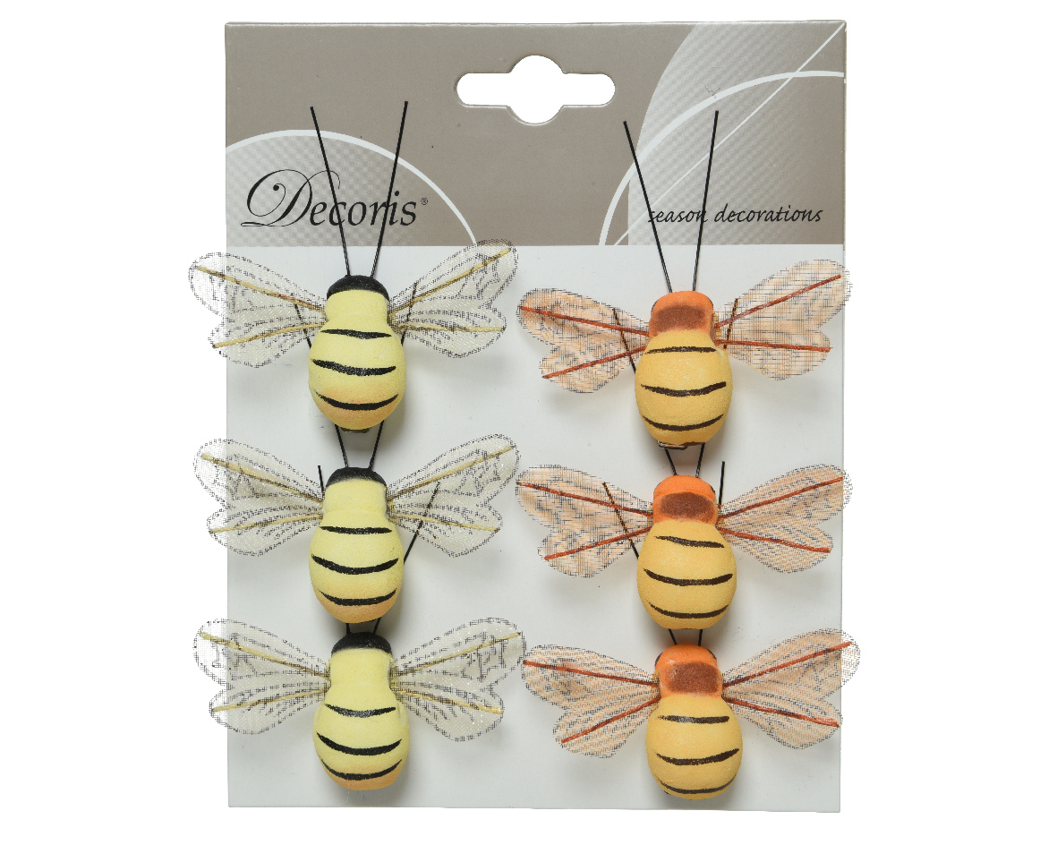 dekojohnson Dekofigur lustige Deko-Biene liegend auf einem Blatt