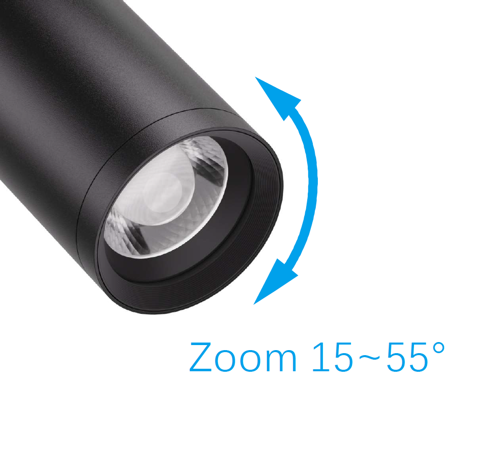 LED FlexiZoom75 Strahler für 3-Phasen-Schienen zoombar 15°-55° CRI/Ra97 20W  2000lm