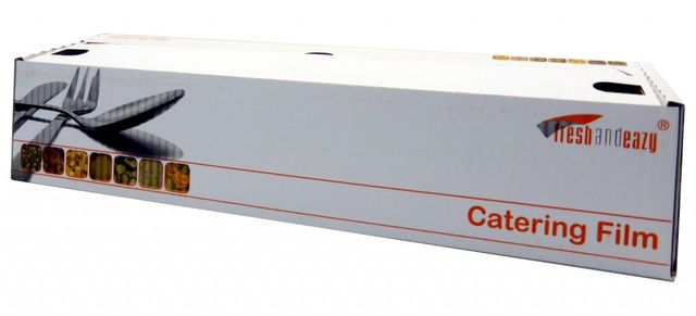 freshandeazy Frischhaltefolie Einpackfolie Frischefolie 300mm x 300m + Schneidesystem 