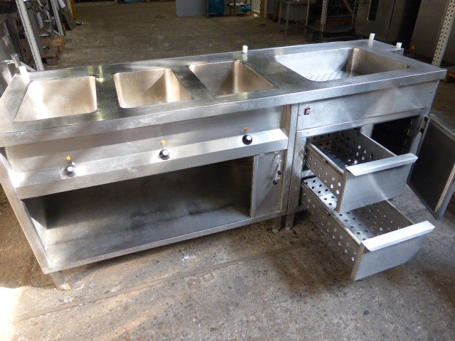 Niggestich VA Gastrotheke Verkaufstheke Bain Marie Essensausgabe beheizt Ausgabe