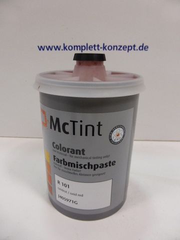 McTint Colorant Farbe Farbmischpaste R 101 / J405971G Abtönfarbe oxidrot 1 Liter
