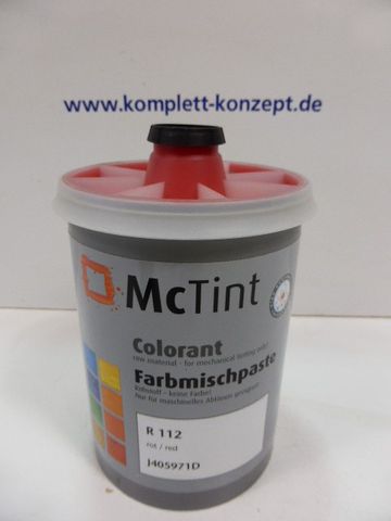 McTint Colorant Farbe Farbmischpaste R 112 / J405971D Abtönfarbe rot 1 Liter