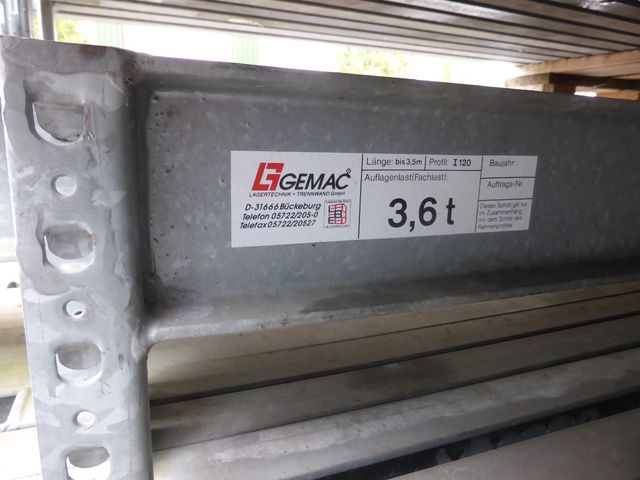Gemac Normapal Palettenregal Traversen feuerverzinkt Palettenträger bis 3600 kg