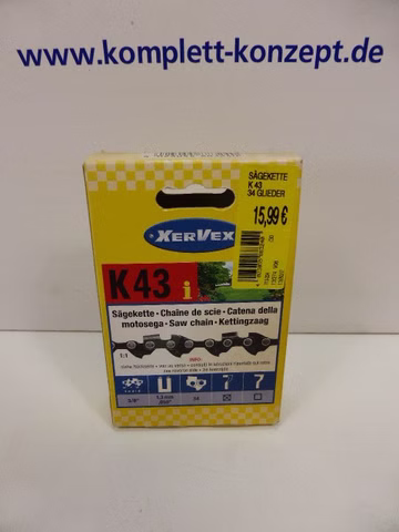 XERVEX K43 Sägekette 3/8" für Black & Decker GKC 1817 GP 1800 1,3mm 34