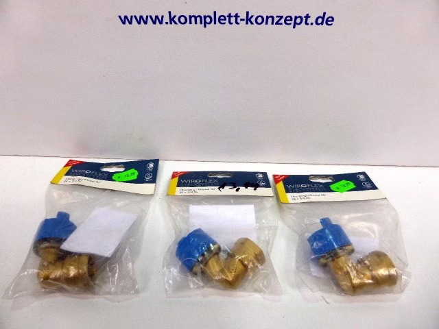 3 x Stück Wiroflex 26190 6 Winkel Übergangswinkel Winkelkupplung  90° 26 x 3/4 IG