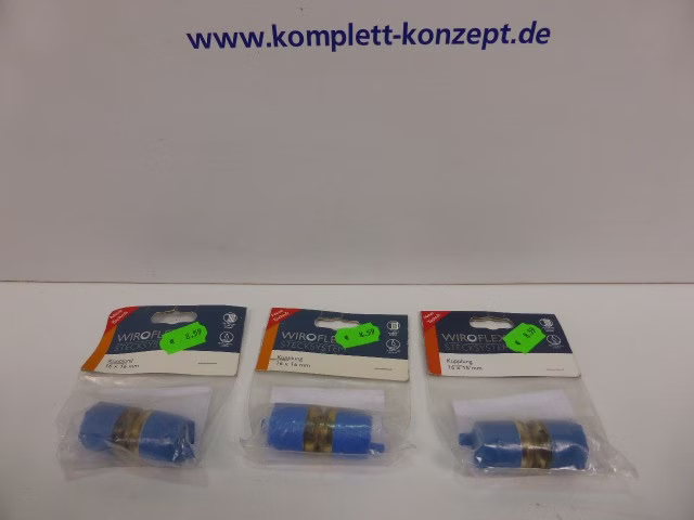 3 x Stück Wiroflex 26176 0 Stecksystem Kupplung Koppelung 16 x 16 mm
