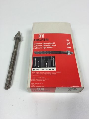 10 x Halfen MV 80 M12/60 Gewindestahl Ankerstange Verbundsanker Schwerlastanker