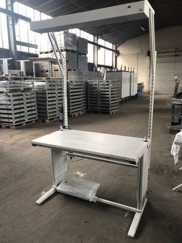 Profi Werkbank 220 x 129 x 77 cm Arbeitstisch höhenverstellbar Werktisch massiv 