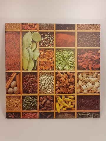 Wunderschönes dekoratives Bild mit Gewürzen Gastronomiebild Küchenbild