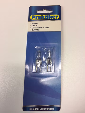 37x Praktiker Halogen Leuchtmittel 2x 50 Watt GY6.35 850 Lumen