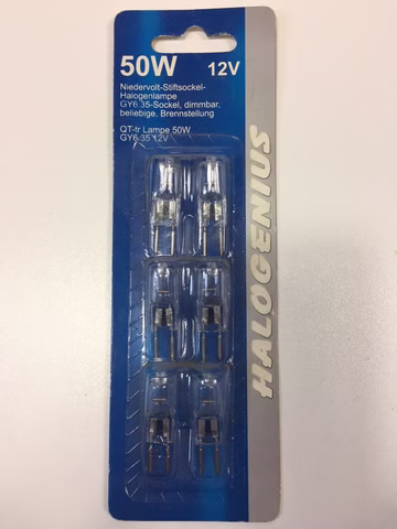 58x 6er Packung Halogenius Niedervolt Stiftsockel Halogenlampe GY6.35 Dimmbar 50 Watt 12 Volt 683921 7612714562281