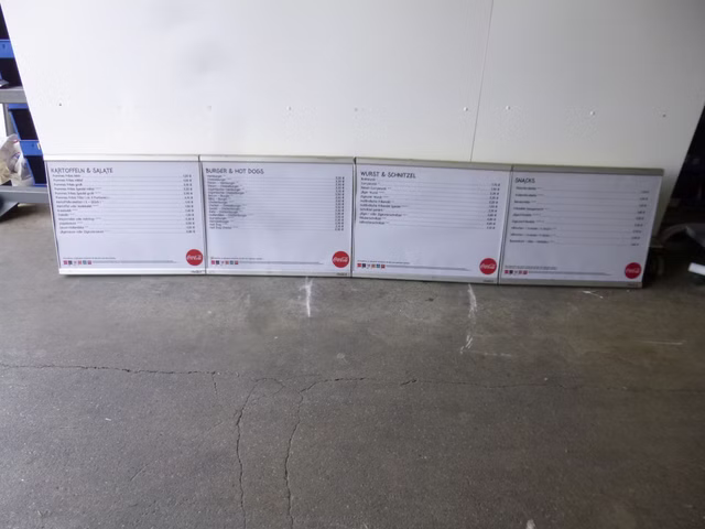 Menüboard Leuchtkasten Speisekarte Leuchtreklame Reklame 280x58 cm