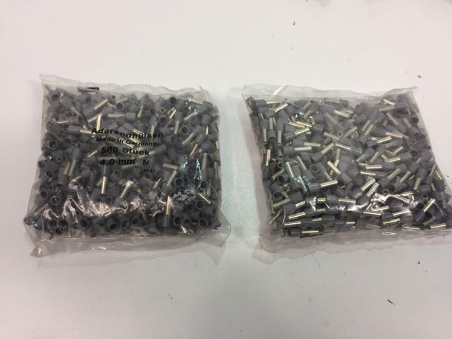 1000x Aderendhülsen 4,0 mm² Endhülsen 2x 500
