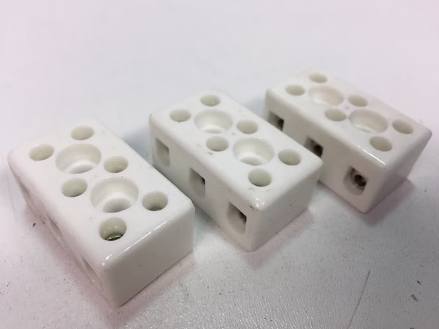 3x Bachmann Porzellanklemme  950003 3-polig weiss 4016514010011 glasiert
