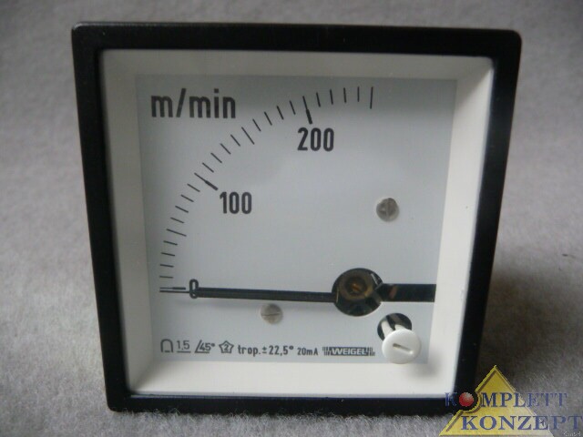NEU Weigel Analoges Einbaumessgerät zur Oberflächengeschwindigkeit 0-250 m/min