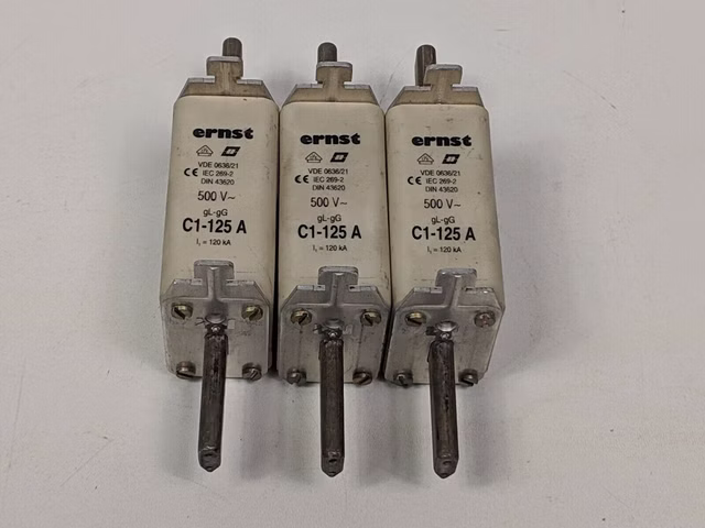 3x ERNST Sicherung Schmelzeinsatz 125A 500V Konvolut