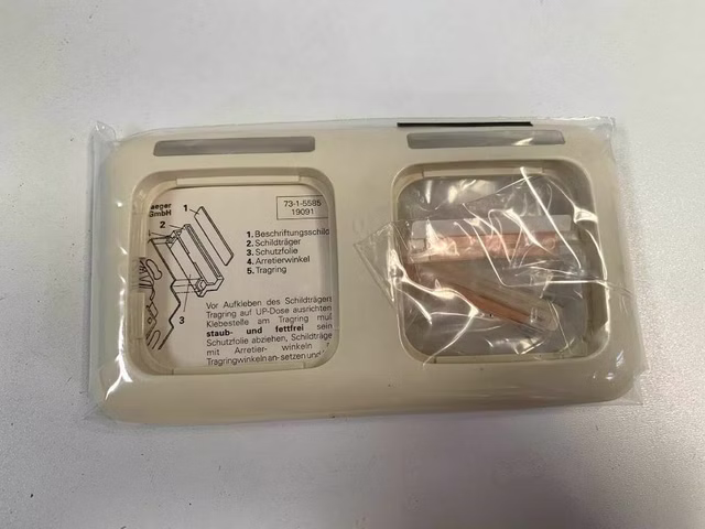 10x Busch-Jaeger 1732 NS-21 Abdeckrahmen 2-fach waagerech weiß Beschriftungsfeld