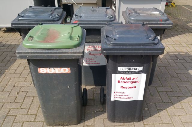6 x Großmülltonne 120 l Eurokraft, Sulo, SSI Schäfer, Mülltonne, Abfalltonne