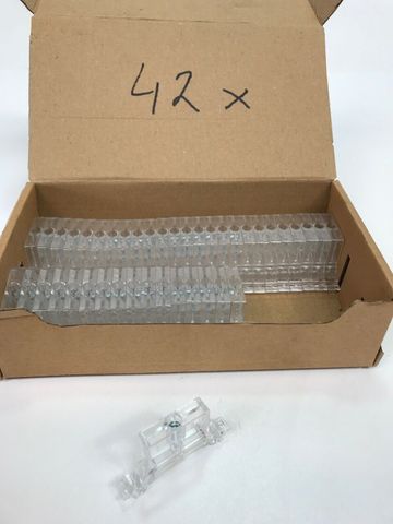42x Kunststoff-Arretierstück für Reihenklemme Woertz 3418 EAN 7611718202599