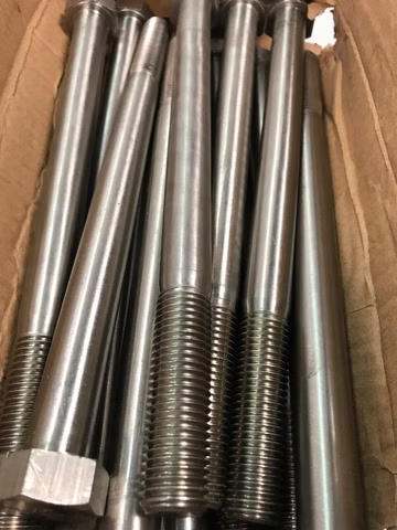 Sechskantschraube A2 -70,  M20x270  m. Schaft Edelstahl VA M20x270/65