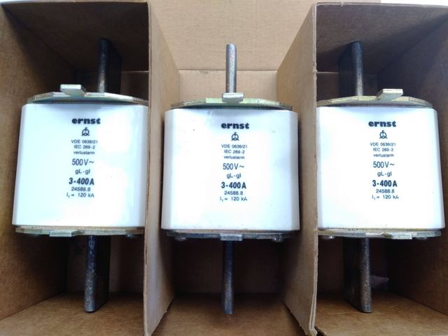 3 Stück Ernst NH Panzersicherung 400 A / 500 V