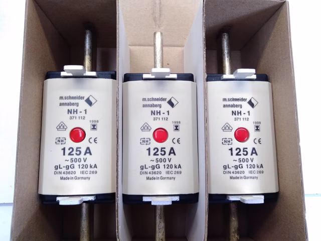 3 Stück Schneider NH-Sicherung Sicherungseinsatz 371112 125A 500V