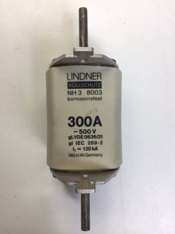 3 Stück Lindner 8003 NH-Sicherung Sicherungseinsatz 300A 500V