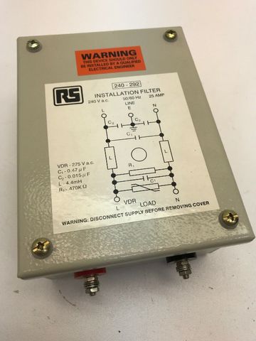 240-292 RS Components Installation Filter- SDX25 EMC Roxburgh