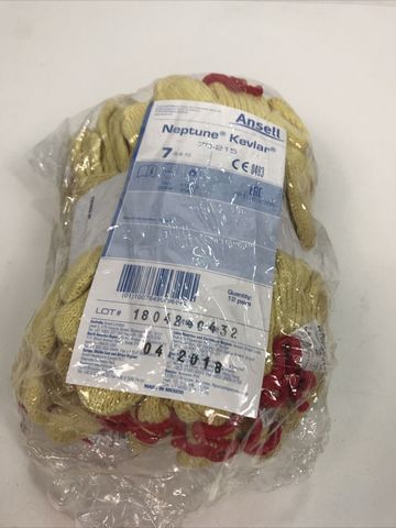 12x Neptune Kevlar, Ansell 70-215 Mechanikschutz Schnittschutz Handschuhe Gr.7-9