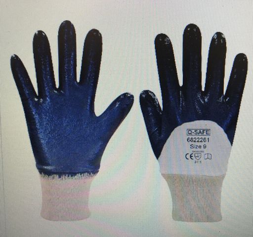 12x Q-Safe 6822259, Gr.7 Nitril 3/4 Handschuhe Blau UVP 39 €