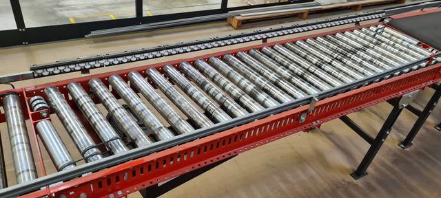 Costo Rollenbahn Rollenförderer 2 Meter Stahlrollen 44cm Förderanlage Antrieb