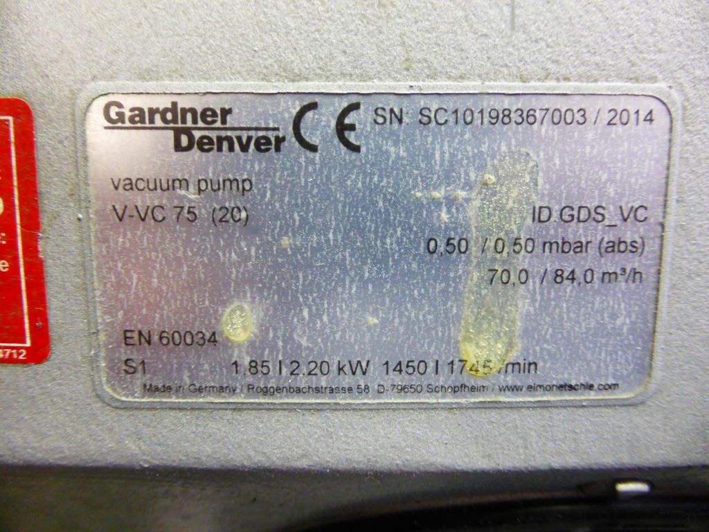 Gardner Denver VVC 75 Mobile Vakuumpumpe Pumpe Vacuum pump 2,2 kW 70