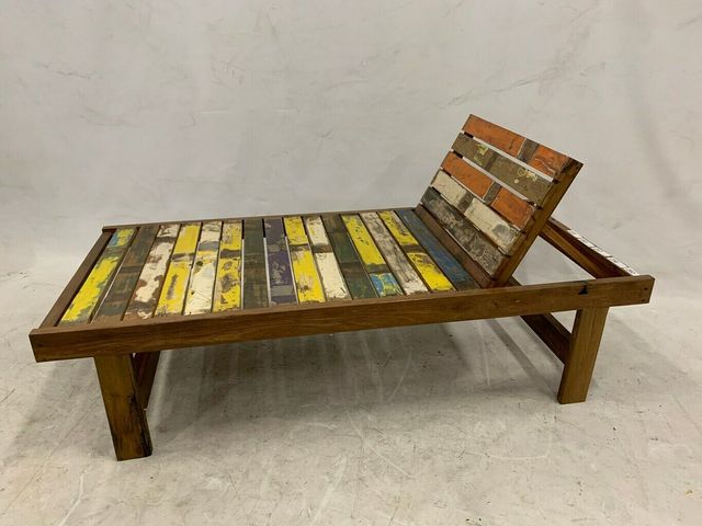 Teakholz gr. Liege Gartenmöbel Fischerboot-Möbel Ibiza Style NEU Preis 799 €