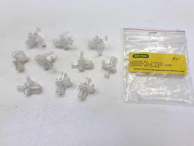 10x Bio-Rad 7328103 Stopcock Lock 3-Way Luer 3-Wege Absperrventil Luer 1x10