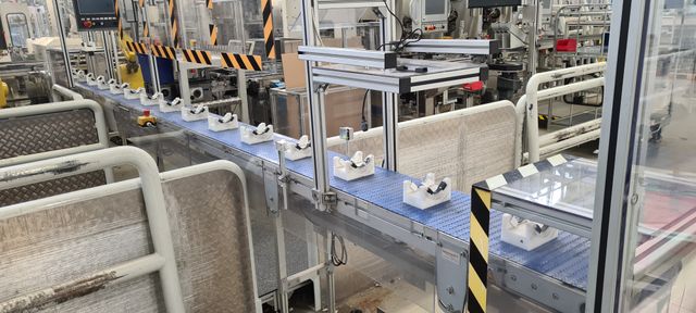 Geppert Band AM-F Aluminium Flachförderband mit Kunststoffmodulkette 7,30mx0,30m