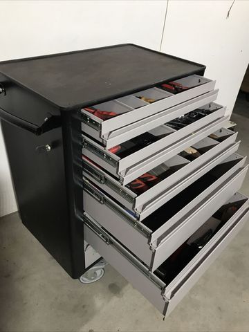 Profi Werkzeugwagen ROEBUCK mit Werkzeug Werkstattwagen 6 Schubladen Vollauszug