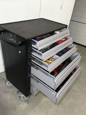 Profi Werkzeugwagen ROEBUCK mit Werkzeug Werkstattwagen 6 Schubladen Vollauszug