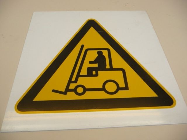 Schild Gabelstapler Warnung vor Flurförderzeugen Warnschild