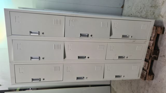 Wertschließfach Schließfachschrank 3x3 Spind Wertfach Schließfach 180x90x50cm