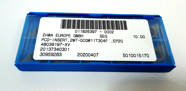 EHWA Europe GmbH 10x Drehwendeschneidplatten DCGW 11T304F EP 20 DCGW11T304F EP20