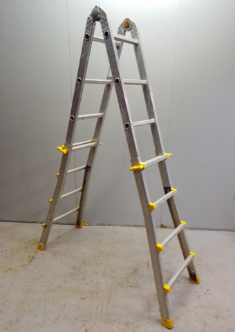 Hago Teleskopleiter 1,20 - 4,20m Aluleiter Stehleiter Anlegeleiter Treppenleiter