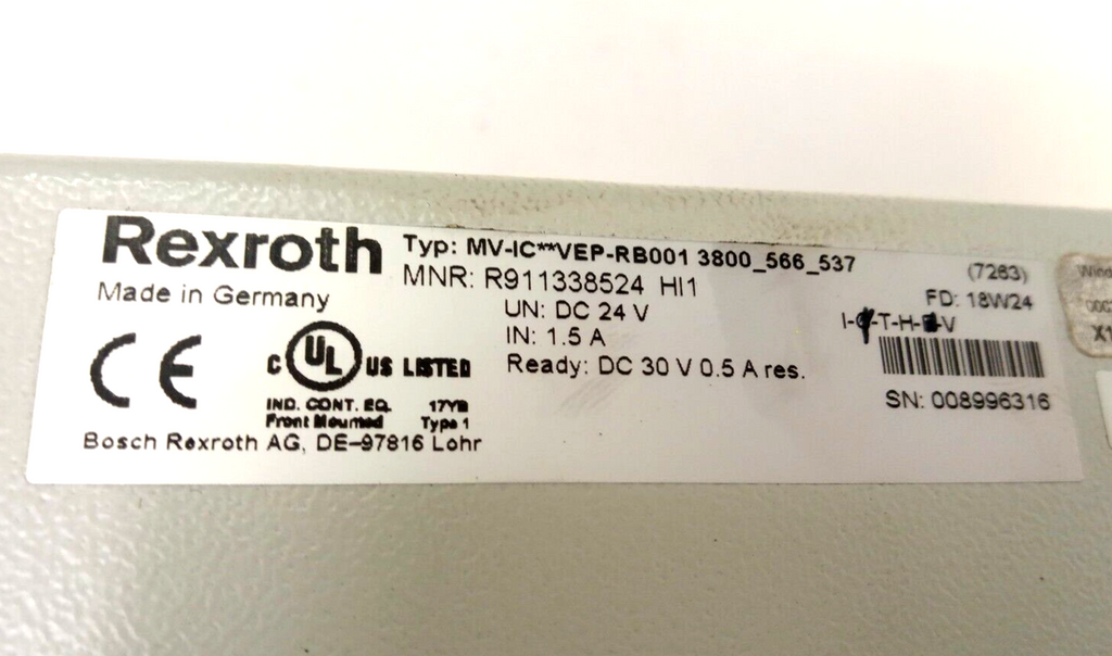 Rexroth R911338524 Operator Panel, MV-IC**VEP-RB001 3800 _566_537  