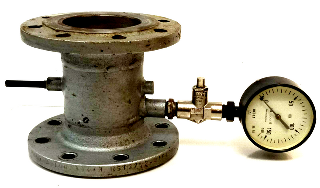 Flansch-Formstück DN100/114 mit Barometer, Flansch, Adapter
