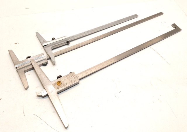 3x Tiefenmesser analog Tiefenmeßschieber INOX Helios