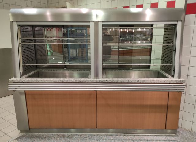 Blanco Speisenausgabe mit Glasaufbau Kühlvitrine Kaltausgabe Kantine