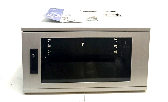 Schweitzer Easyfix Serverschrank 19 Zoll, 6HE, abschließbar, Stahlgehäuse weiß