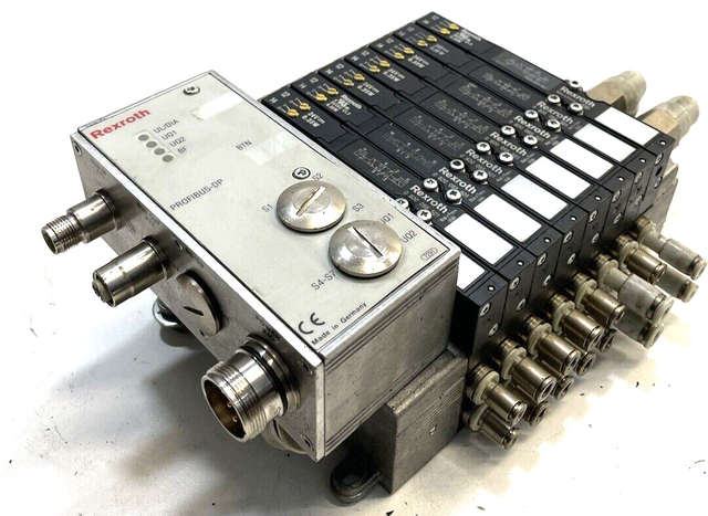 Rexroth Bosch Ventilinsel RMV-DP/F 1827030166-111 + 8x Ventil 0 820 055 501