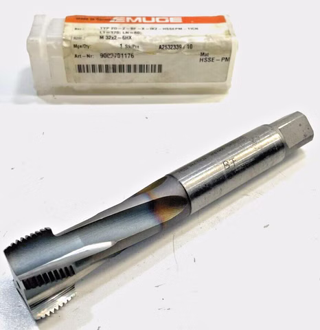 Emuge M32x2-6HX Gewindebohrer M32 x 2 6HX Bohrer 2D-Z-BF-X-IKZ-HSSEPM-TICN